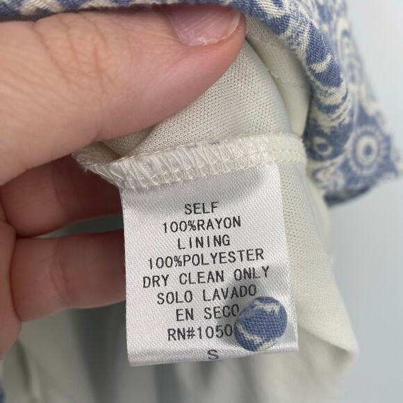 Altar’d State Women's Ivory & Blue Keyhole Tank Mini Swing Dress Size Small - Picture 8 of 8